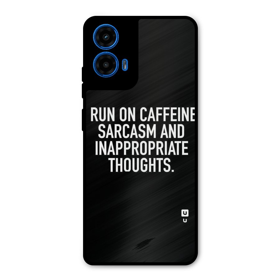 Sarcasm And Caffeine Metal Back Case for Moto G45