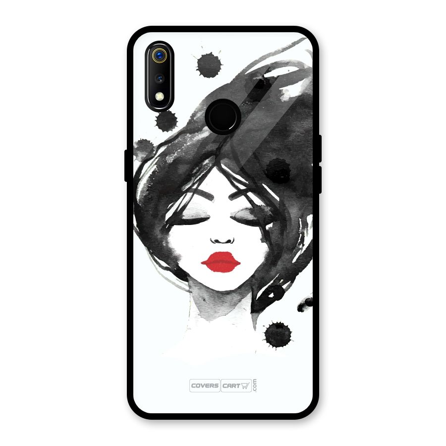 Sassy Girl Glass Back Case for Realme 3
