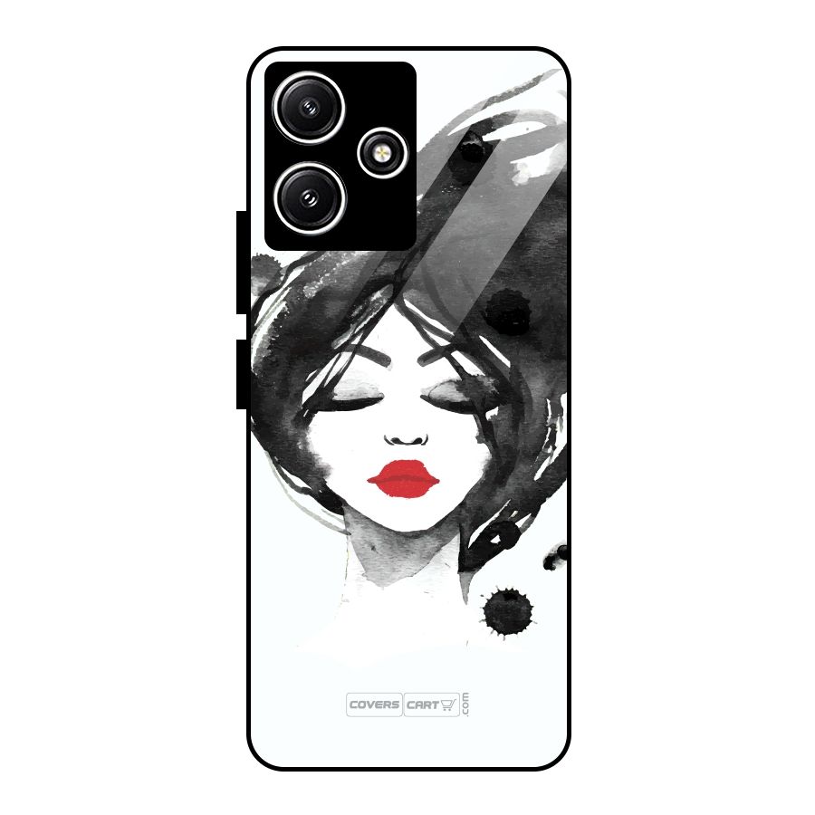Sassy Girl Glass Back Case for Redmi 12 5G