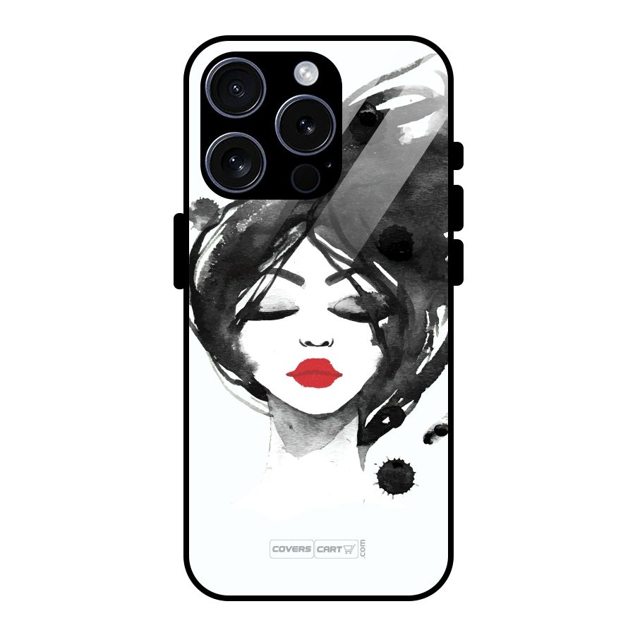 Sassy Girl Glass Back Case for iPhone 15 Pro