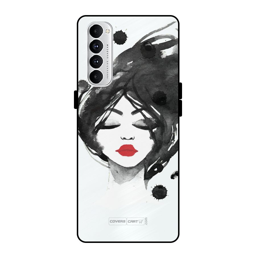 Sassy Girl Metal Back Case for Oppo Reno4 Pro