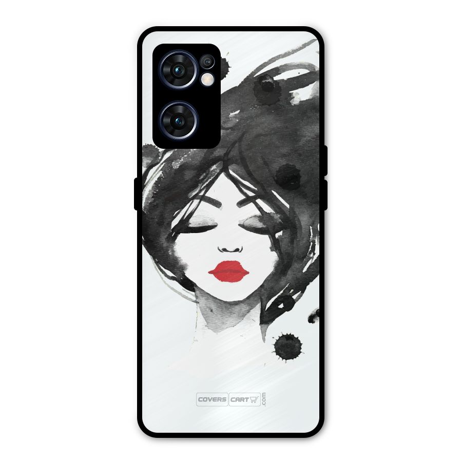 Sassy Girl Metal Back Case for Oppo Reno7 5G