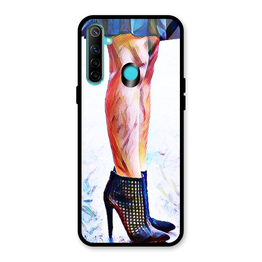 Sassy Heels Glass Back Case for Realme 5i