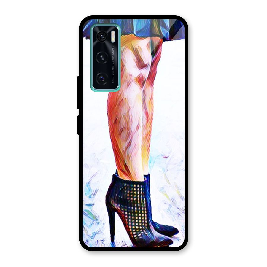 Sassy Heels Glass Back Case for Vivo V20 SE