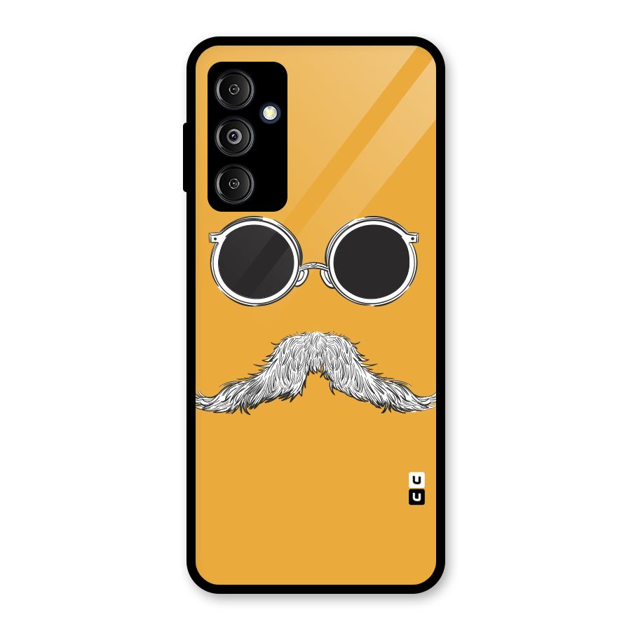 Sassy Mustache Glass Back Case for Galaxy M14 5G