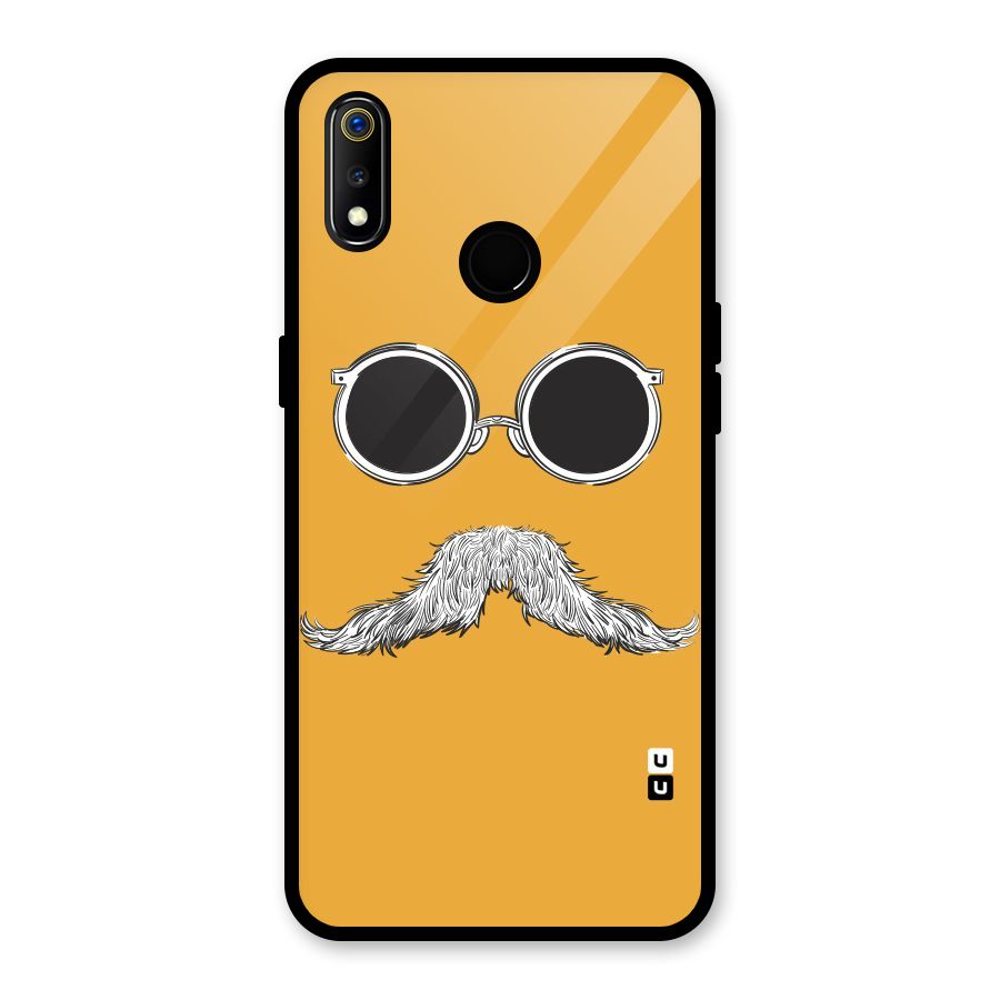Sassy Mustache Glass Back Case for Realme 3i