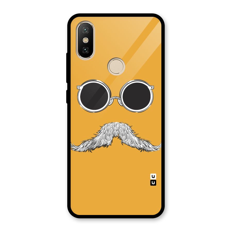 Sassy Mustache Glass Back Case for Redmi A2