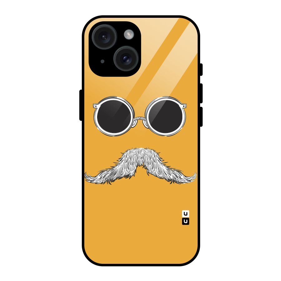 Sassy Mustache Glass Back Case for iPhone 15
