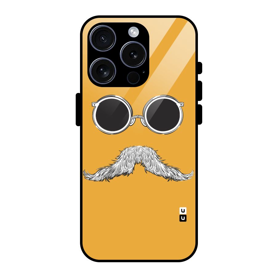 Sassy Mustache Glass Back Case for iPhone 15 Pro