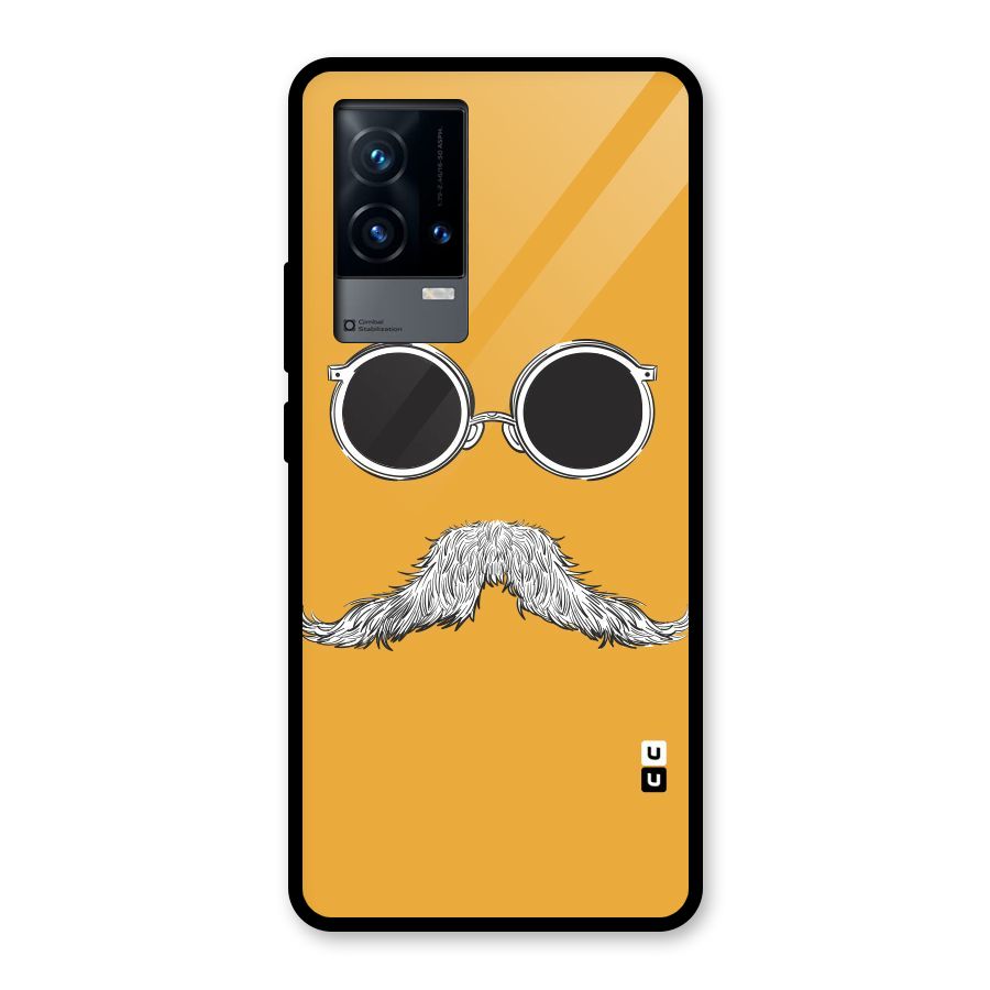 Sassy Mustache Glass Back Case for iQOO 9 5G