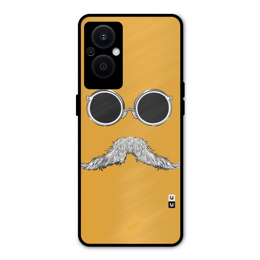 Sassy Mustache Metal Back Case for Oppo F21s Pro 5G