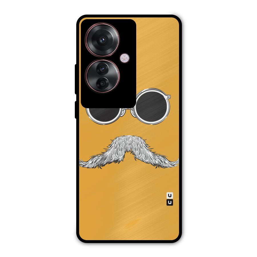 Sassy Mustache Metal Back Case for Oppo F25 Pro