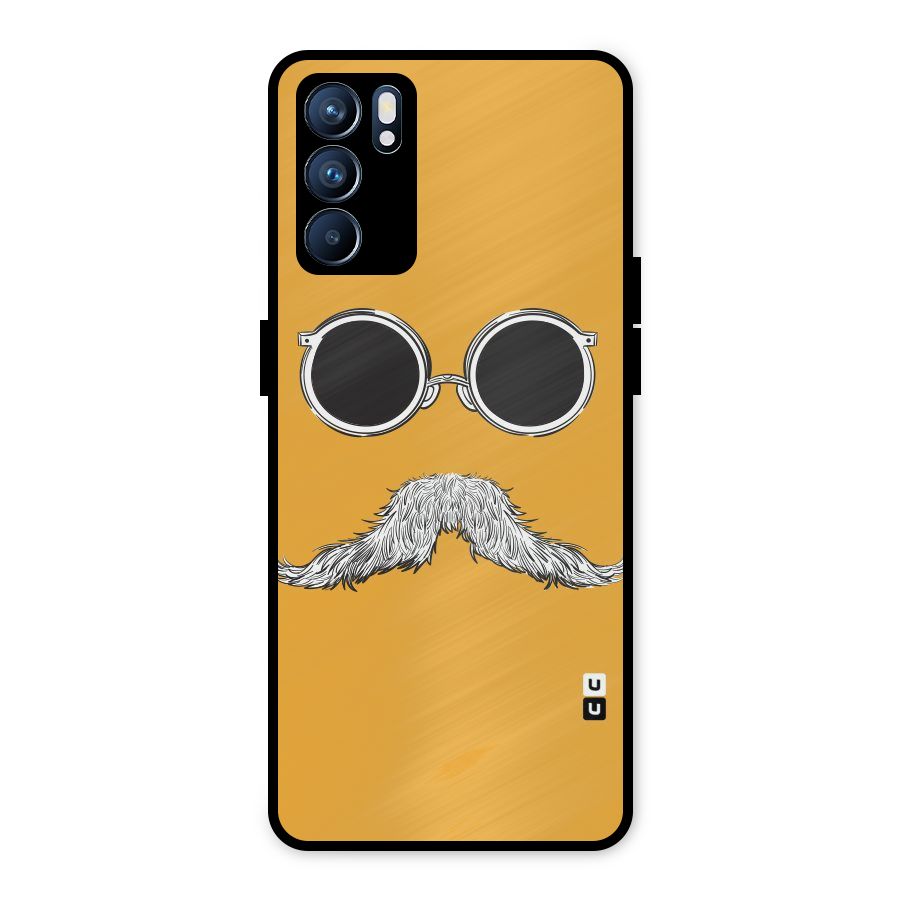 Sassy Mustache Metal Back Case for Oppo Reno6 5G