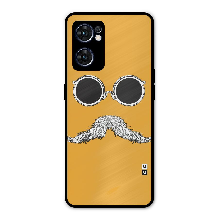 Sassy Mustache Metal Back Case for Oppo Reno7 5G
