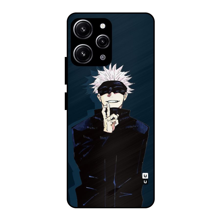 Satoru Gojo Glass Back Case for Redmi 12 4G
