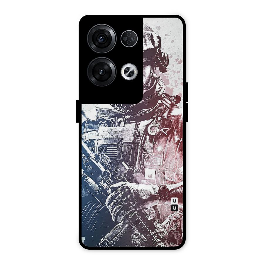 Saviour Metal Back Case for Oppo Reno8 Pro 5G