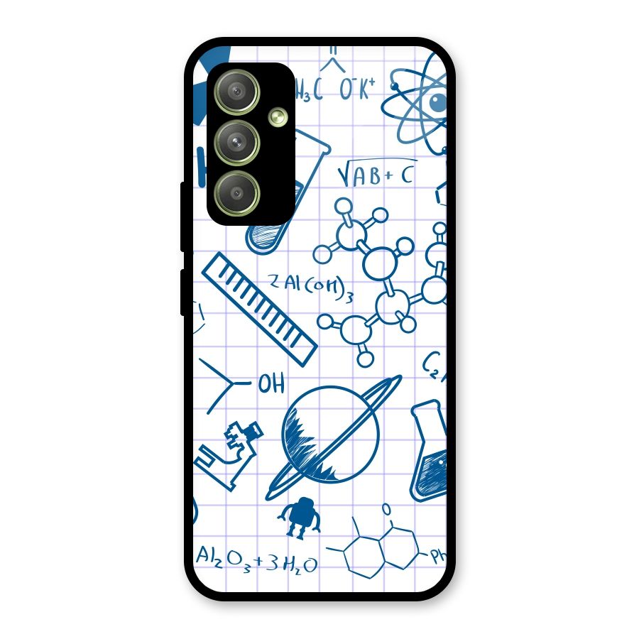 Science Notebook Glass Back Case for Galaxy A54