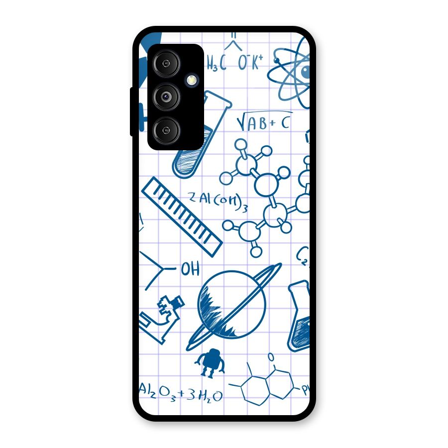 Science Notebook Glass Back Case for Galaxy M14 5G