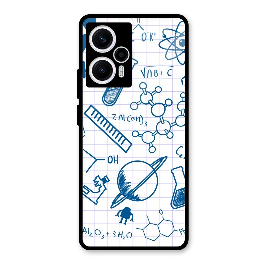 Science Notebook Glass Back Case for Poco F5