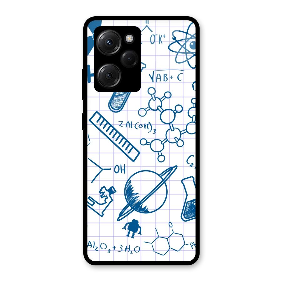 Science Notebook Glass Back Case for Poco X5 Pro