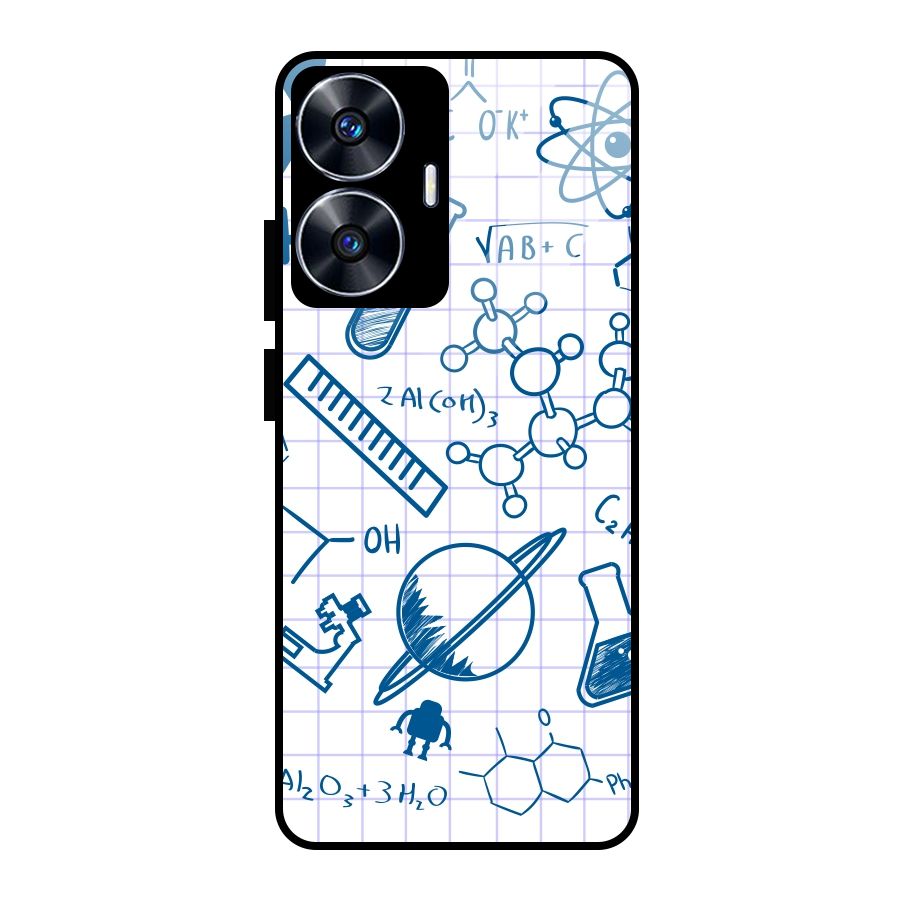 Science Notebook Glass Back Case for Realme Narzo N55