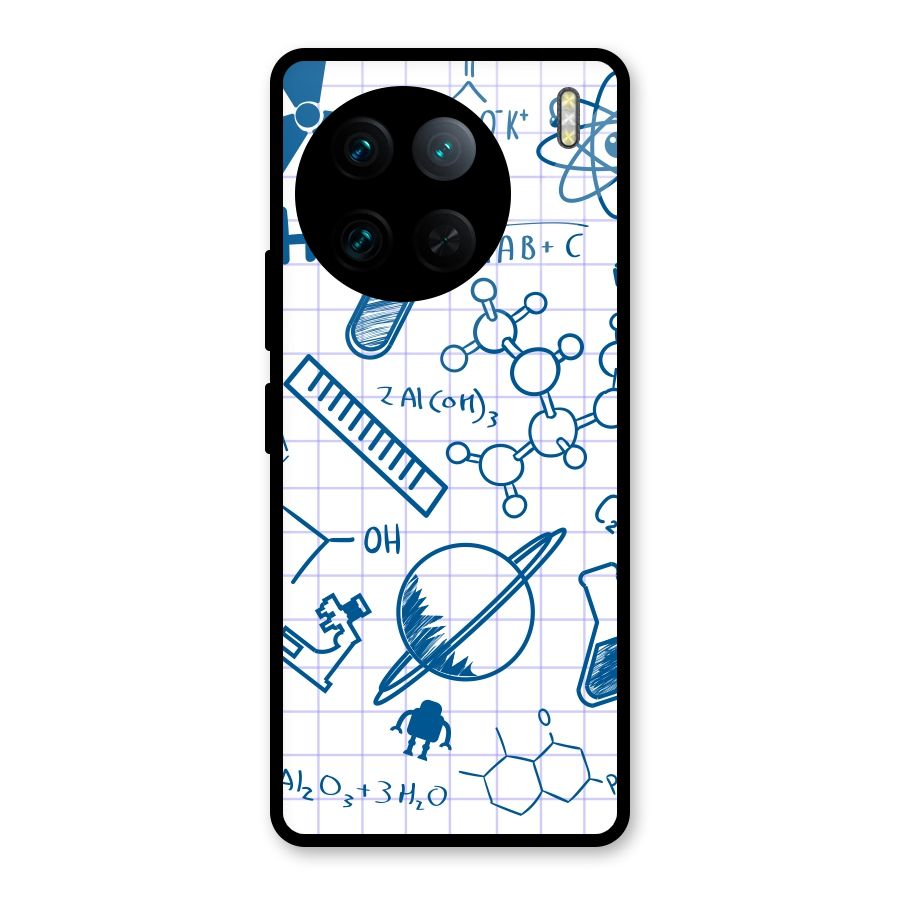 Science Notebook Glass Back Case for Vivo X90 Pro