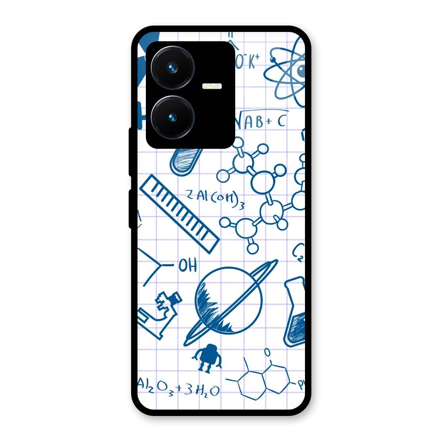 Science Notebook Glass Back Case for Vivo Y22s