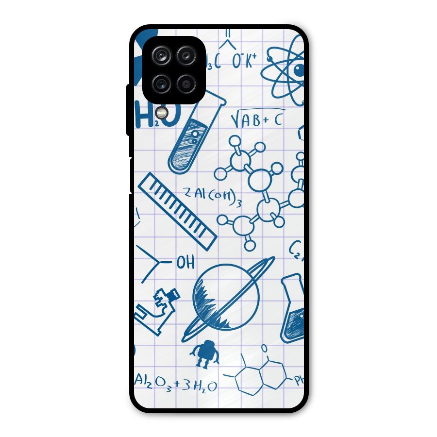 Science Notebook Metal Back Case for Galaxy A12