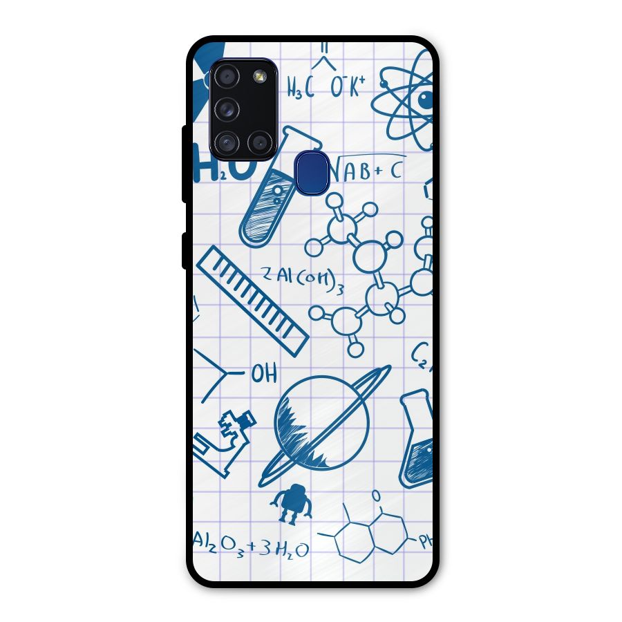 Science Notebook Metal Back Case for Galaxy A21s