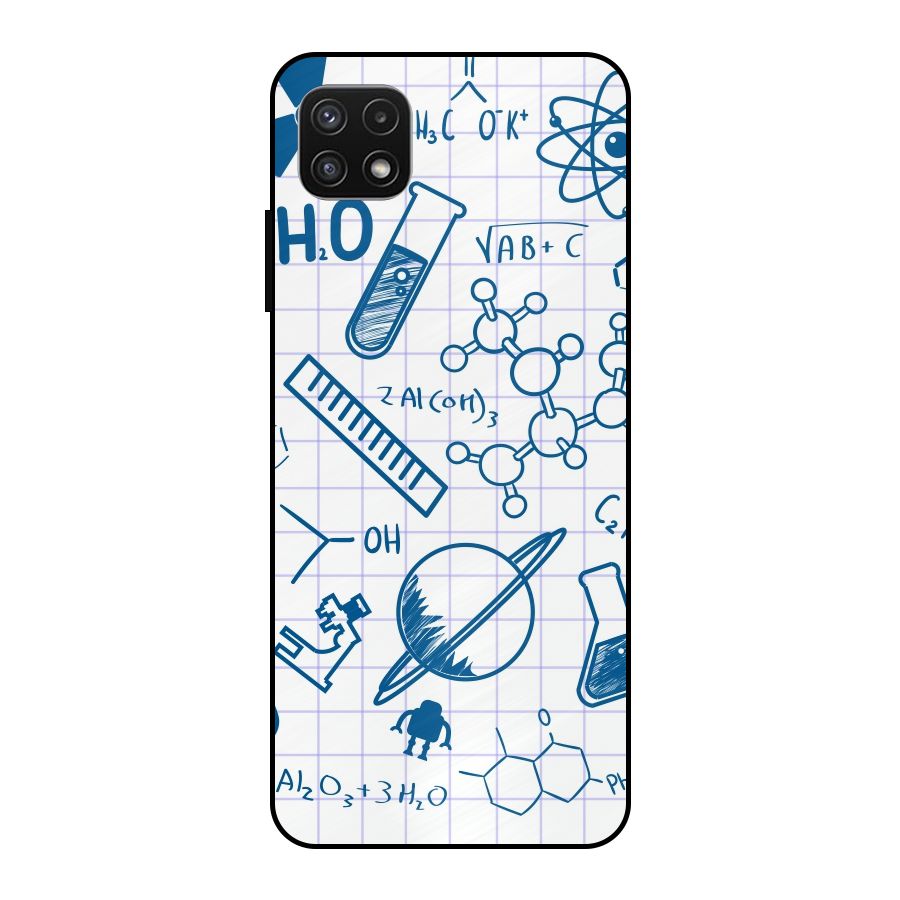 Science Notebook Metal Back Case for Galaxy A22 5G
