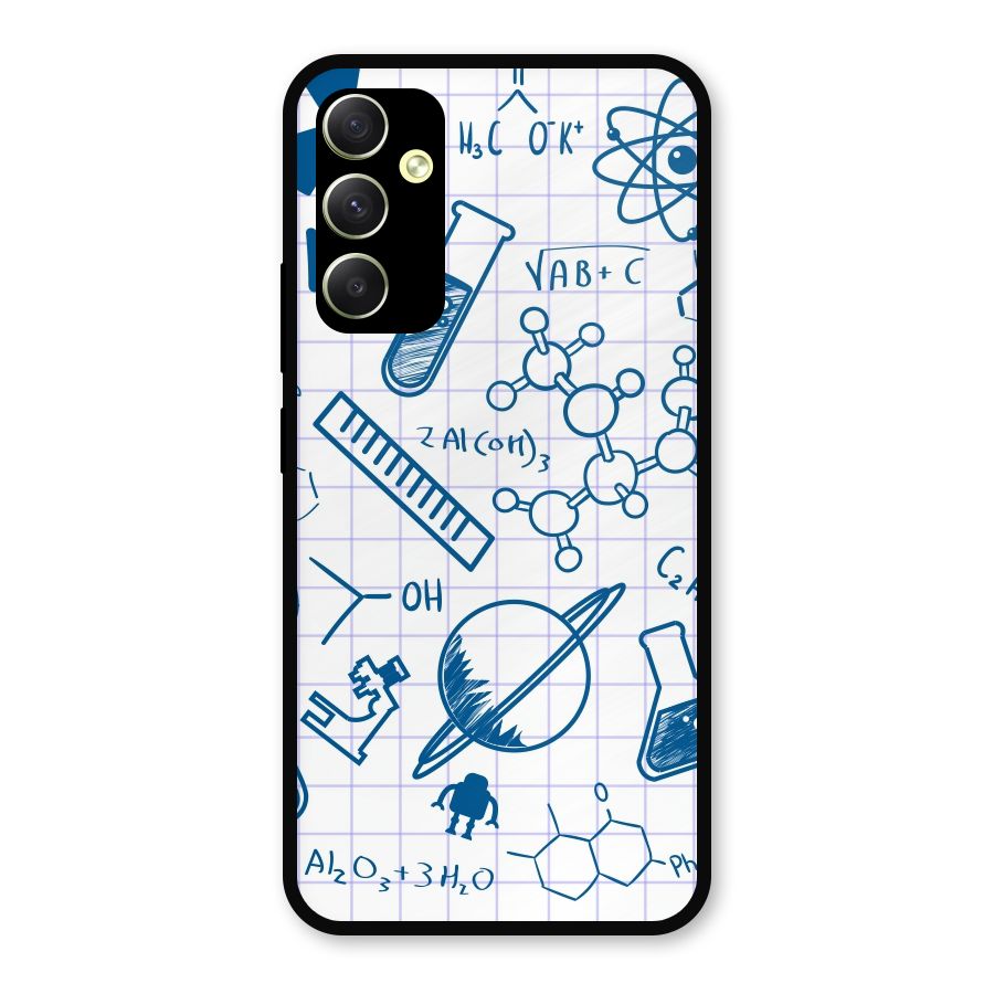 Science Notebook Metal Back Case for Galaxy A34