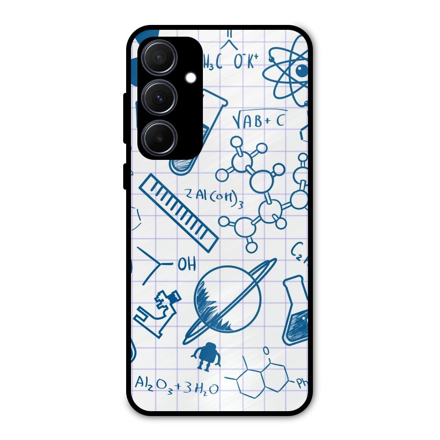 Science Notebook Metal Back Case for Galaxy A35
