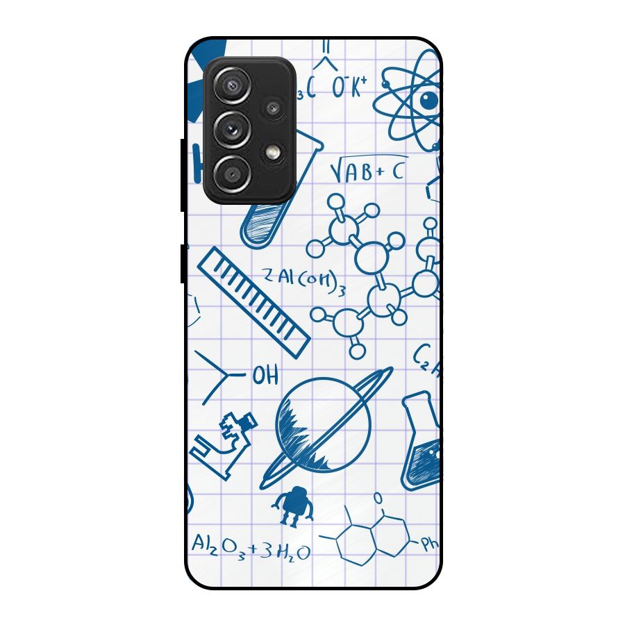 Science Notebook Metal Back Case for Galaxy A52s 5G