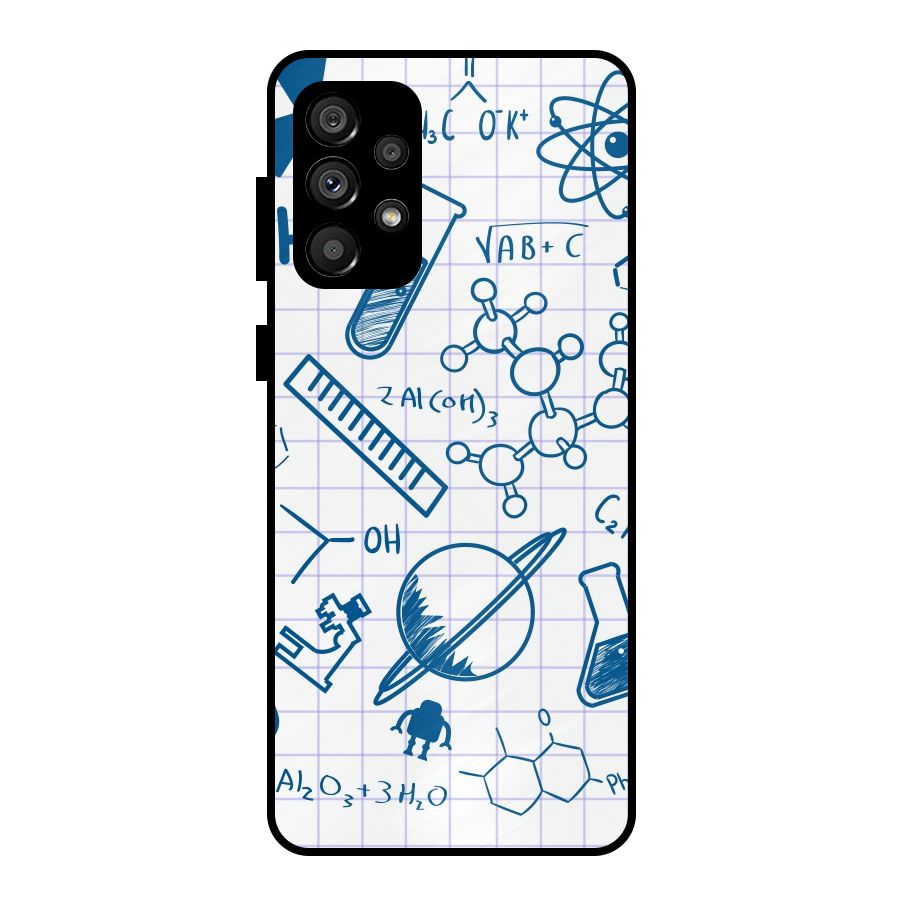 Science Notebook Metal Back Case for Galaxy A73 5G