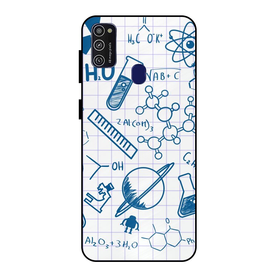 Science Notebook Metal Back Case for Galaxy M30s