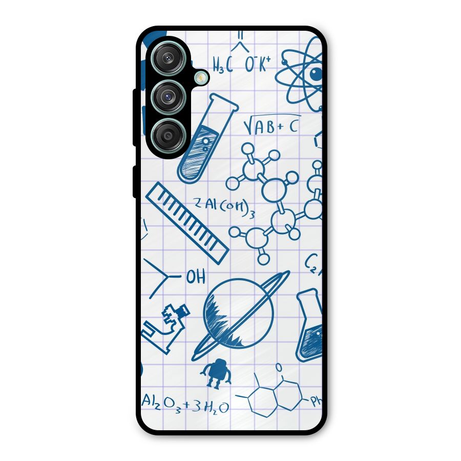 Science Notebook Metal Back Case for Galaxy M55 5G