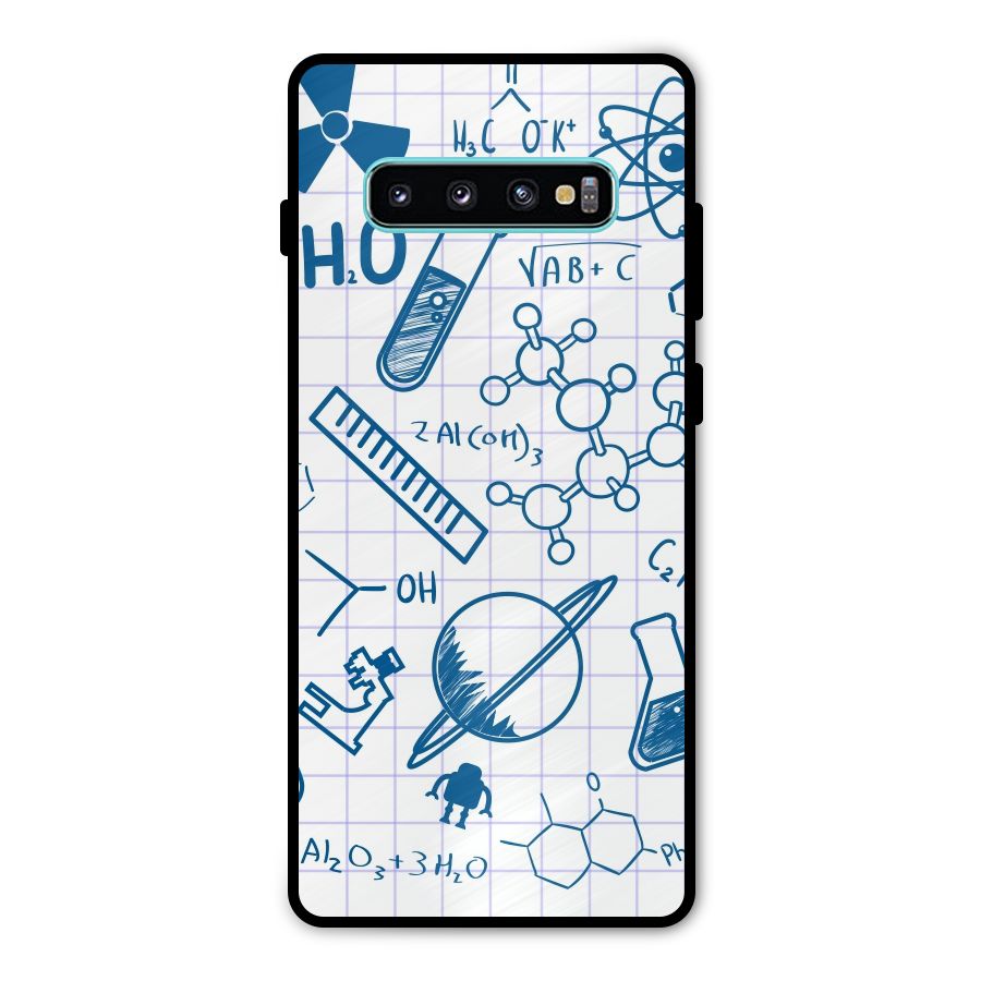 Science Notebook Metal Back Case for Galaxy S10 Plus