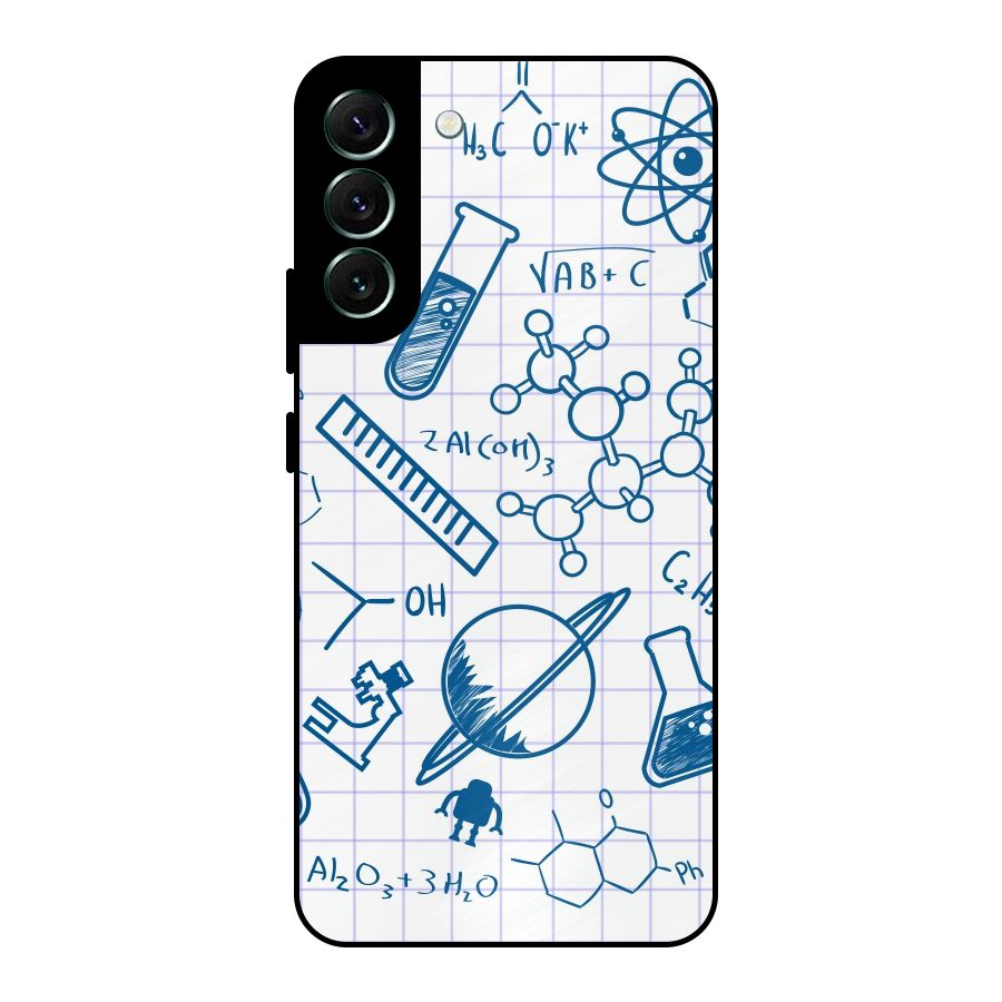 Science Notebook Metal Back Case for Galaxy S22 Plus 5G