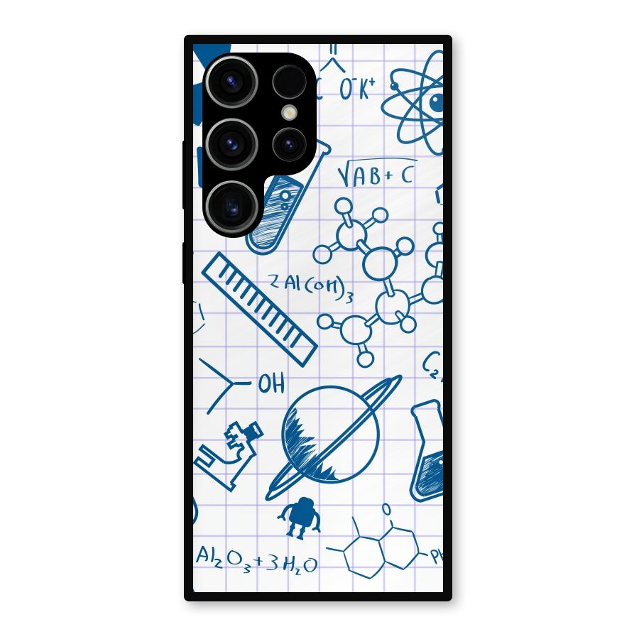 Science Notebook Metal Back Case for Galaxy S23 Ultra