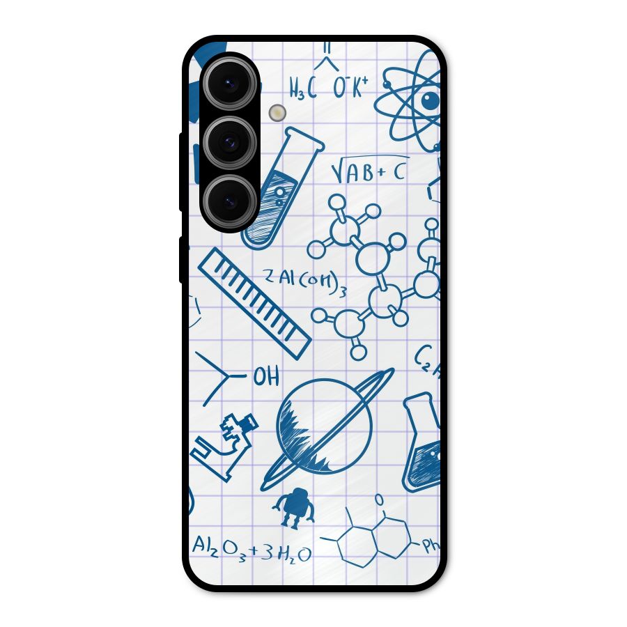 Science Notebook Metal Back Case for Galaxy S24 FE