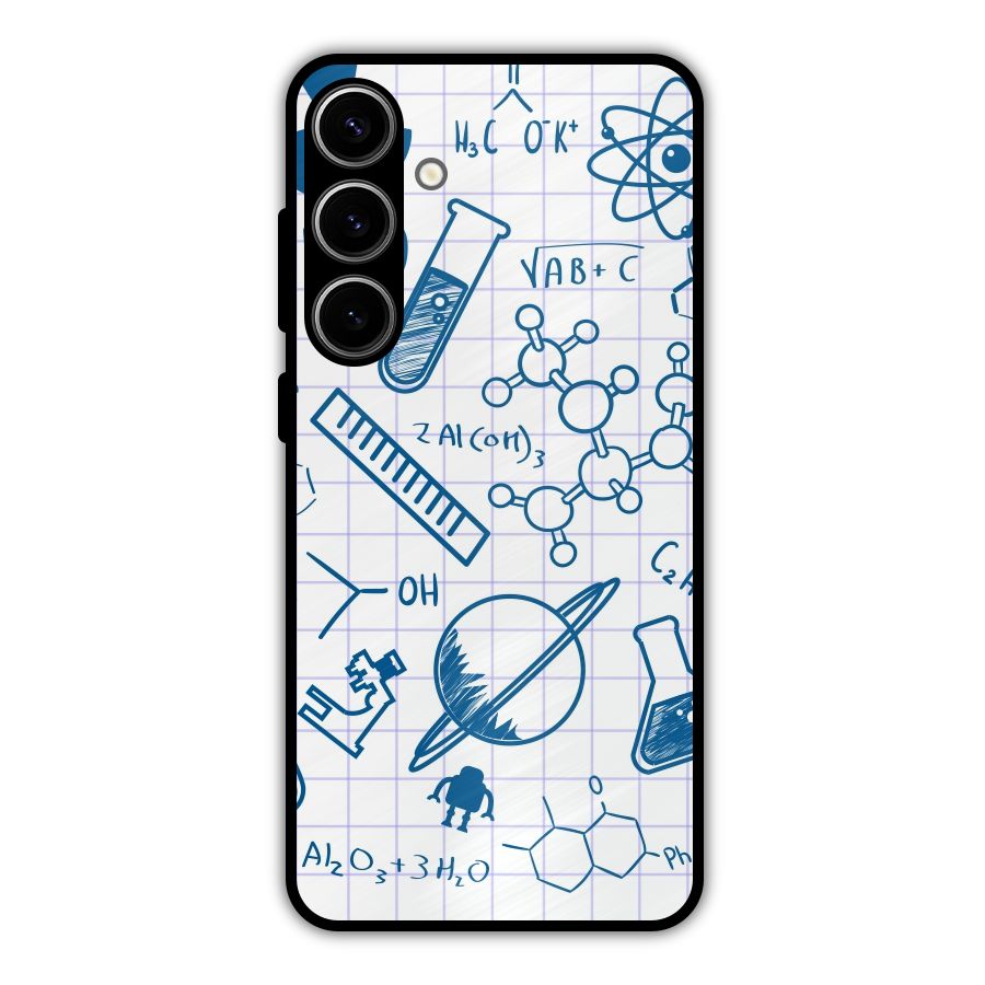 Science Notebook Metal Back Case for Galaxy S24 Plus