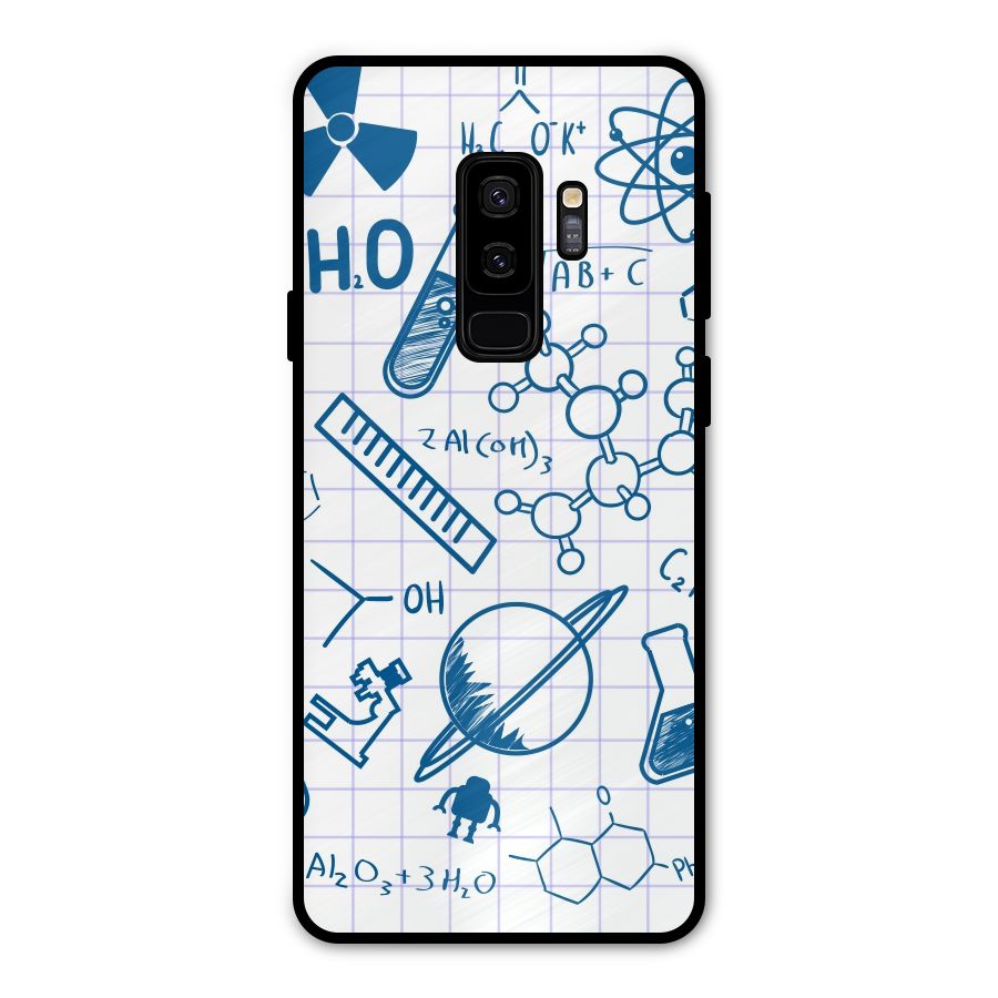 Science Notebook Metal Back Case for Galaxy S9 Plus