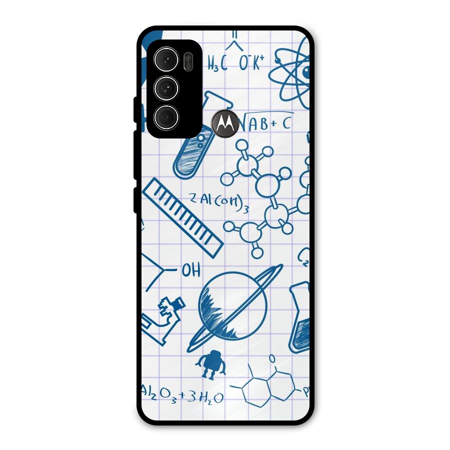 Science Notebook Metal Back Case for Moto G60