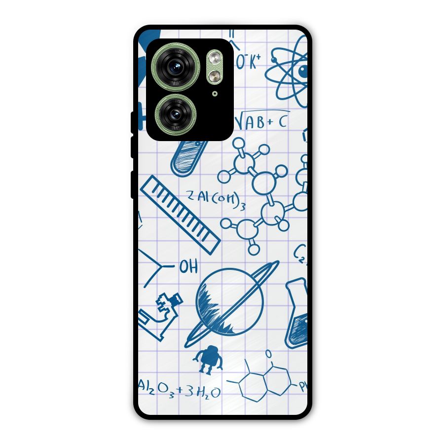 Science Notebook Metal Back Case for Motorola Edge 40 5G
