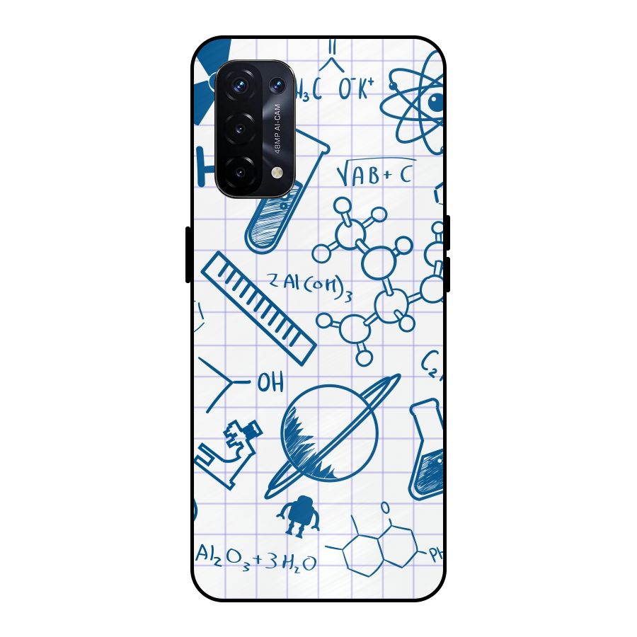 Science Notebook Metal Back Case for Oppo A74 5G