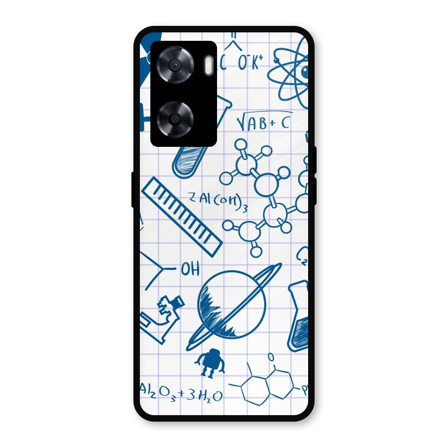 Science Notebook Metal Back Case for Oppo A77s
