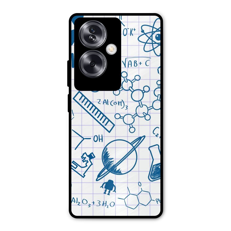 Science Notebook Metal Back Case for Oppo A79 5G