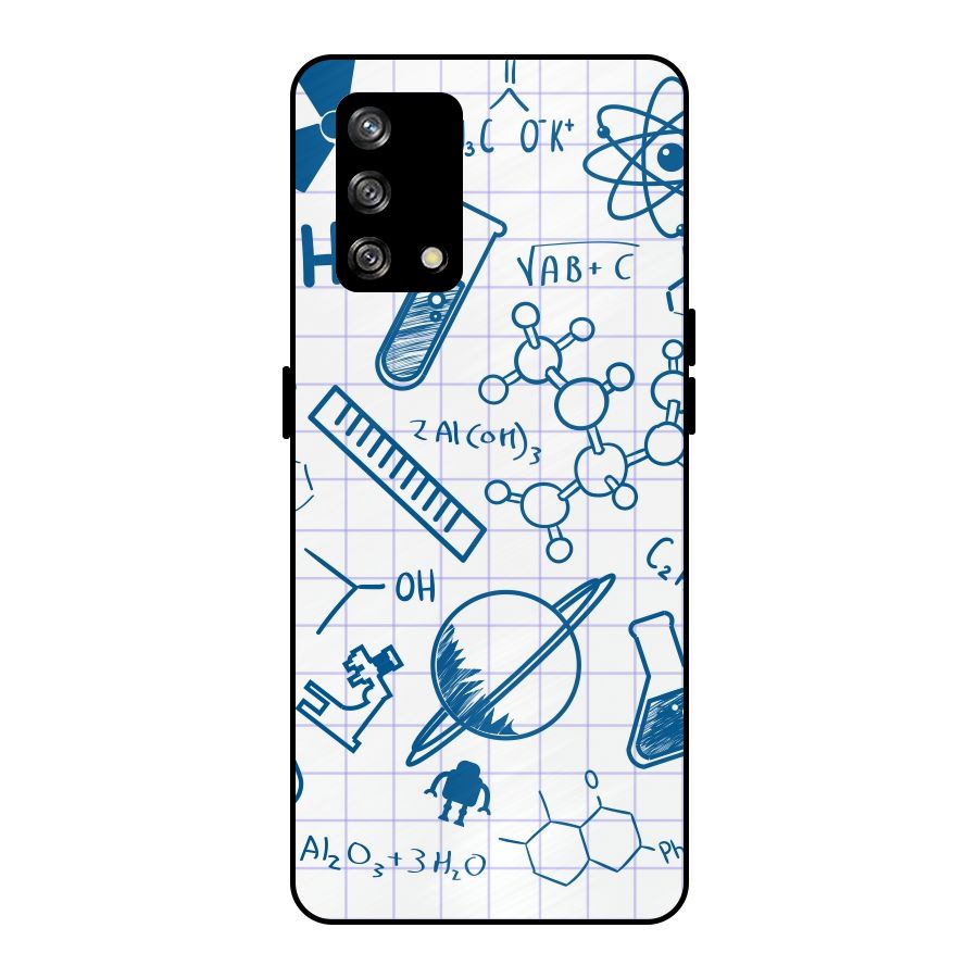 Science Notebook Metal Back Case for Oppo F19