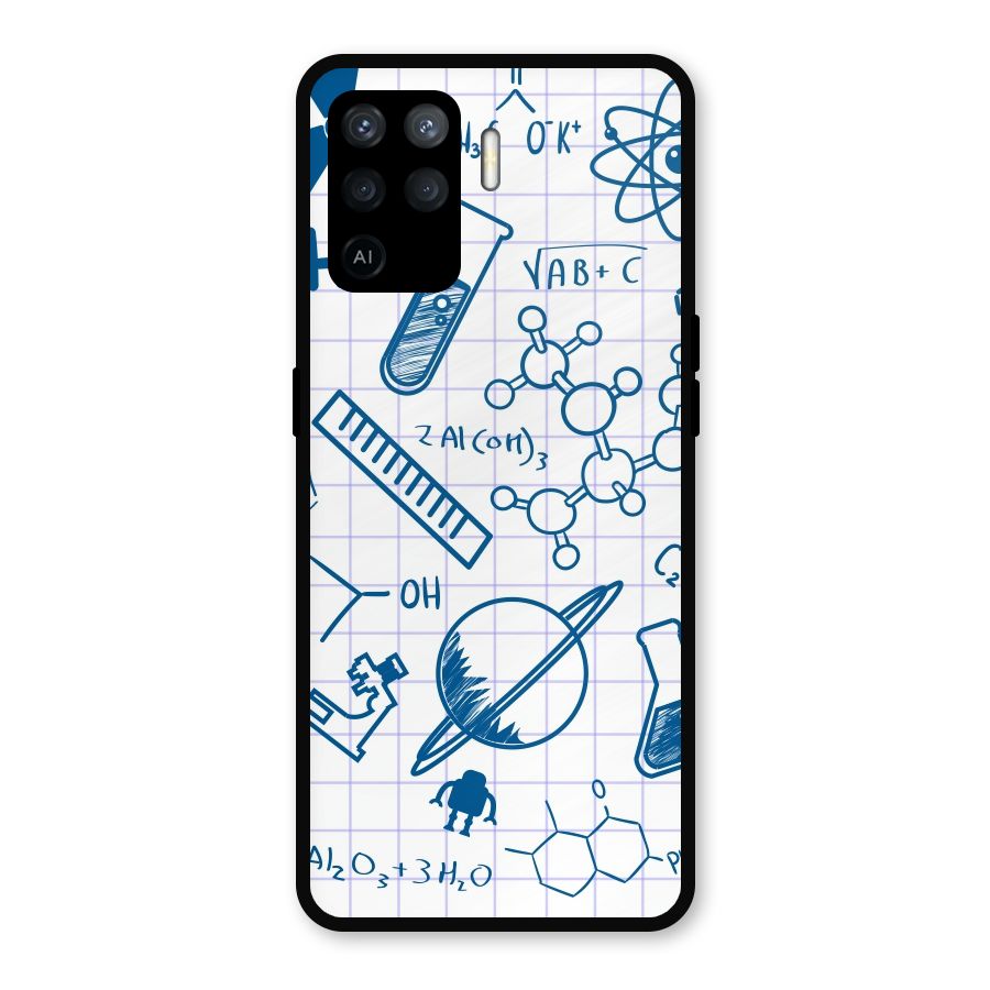 Science Notebook Metal Back Case for Oppo F19 Pro