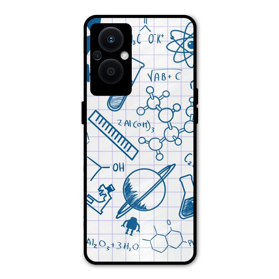 Science Notebook Metal Back Case for Oppo F21 Pro 5G